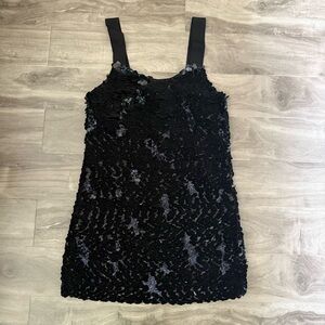 H&M Black Textured Mini Dress